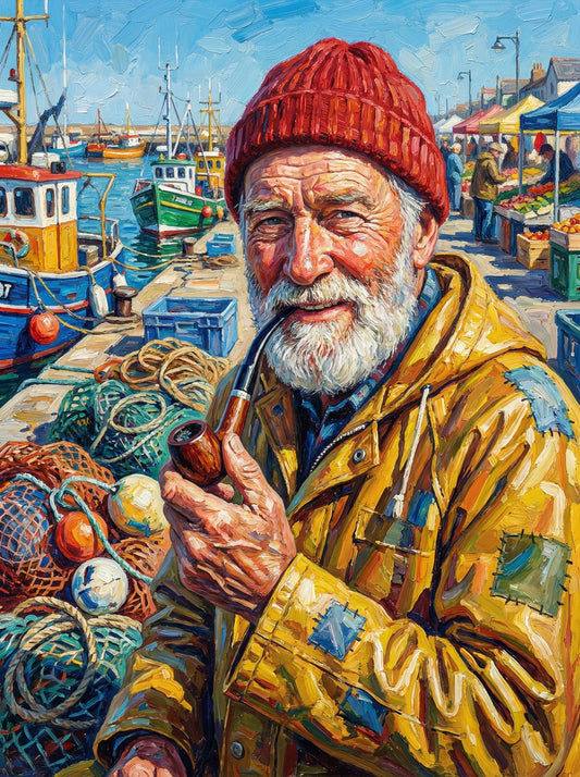 Fisherman At Harbor (80 Colours)