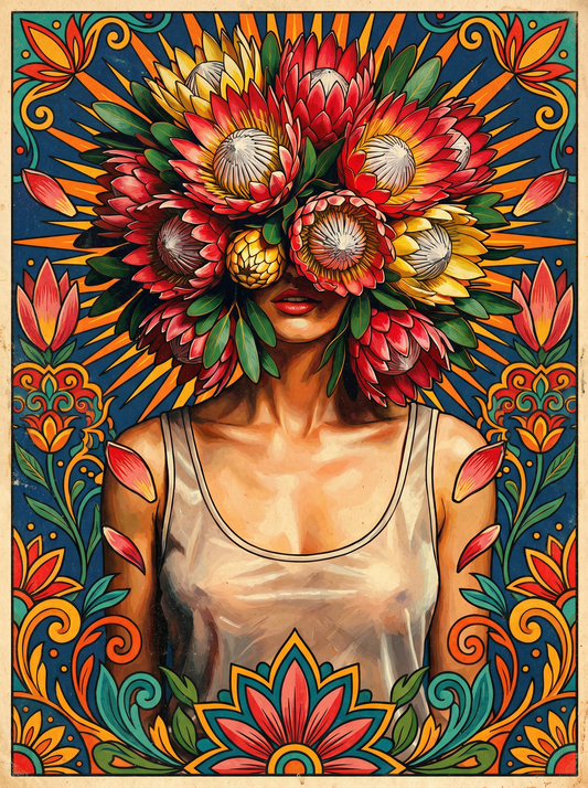 Flower Masked Woman (80 Colours)