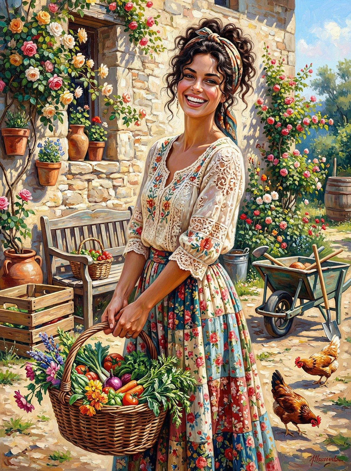 Garden Girl With Harvest Basket (80 Colours)