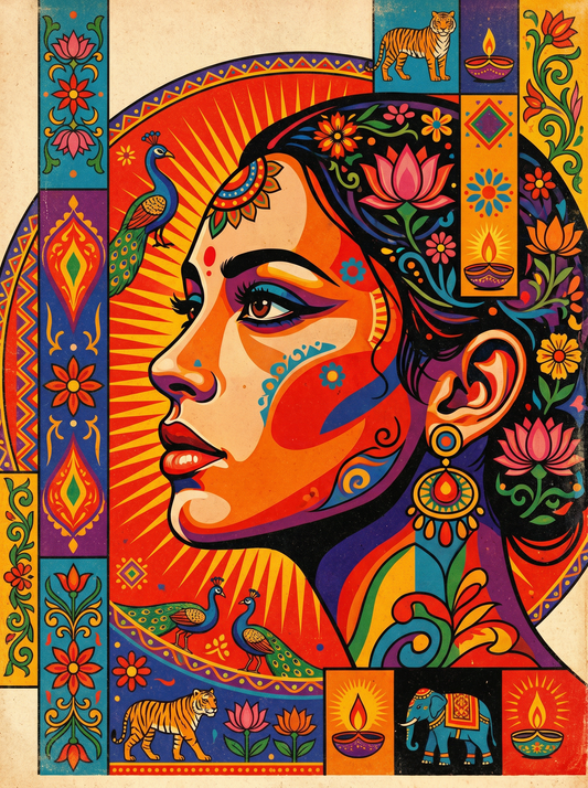 Geometric Lotus Woman (80 Colours)