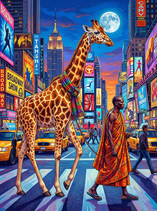 Giraffe In Times Square (80 Colours)