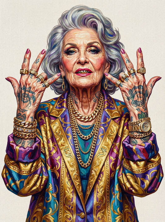 Glamorous Gold Gesture Woman (80 Colours)