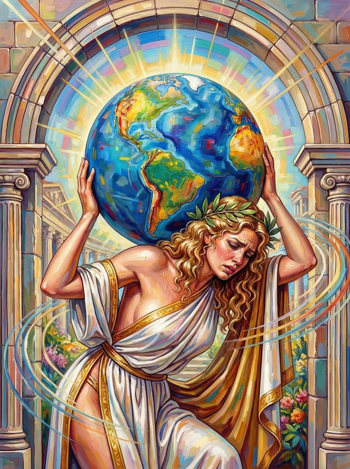 Goddess Lifting Globe (120 Colours)