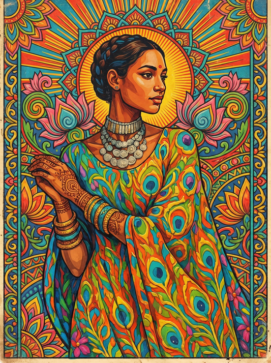 Green Sari Woman (80 Colours)