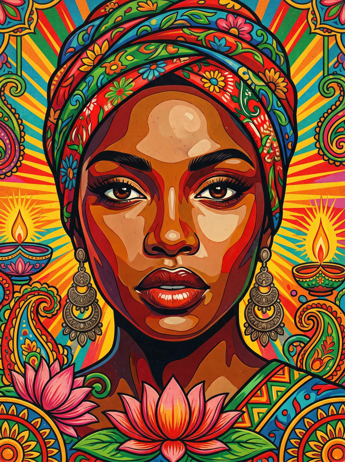 Green Turban Woman (120 Colours)