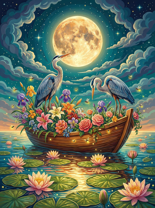 Herons Moonlit Boat (80 Colours)