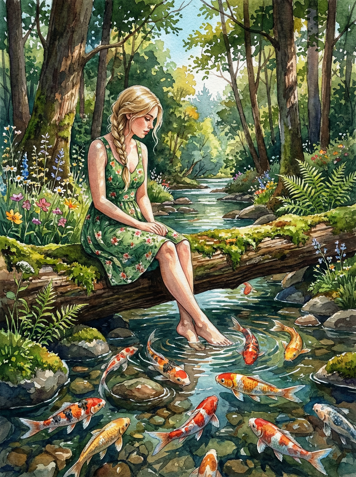 Koi Stream Serenity (120 Colours)