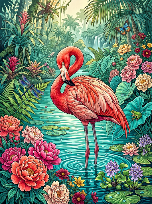 Emerald Lagoon Flamingo (80 Colours)