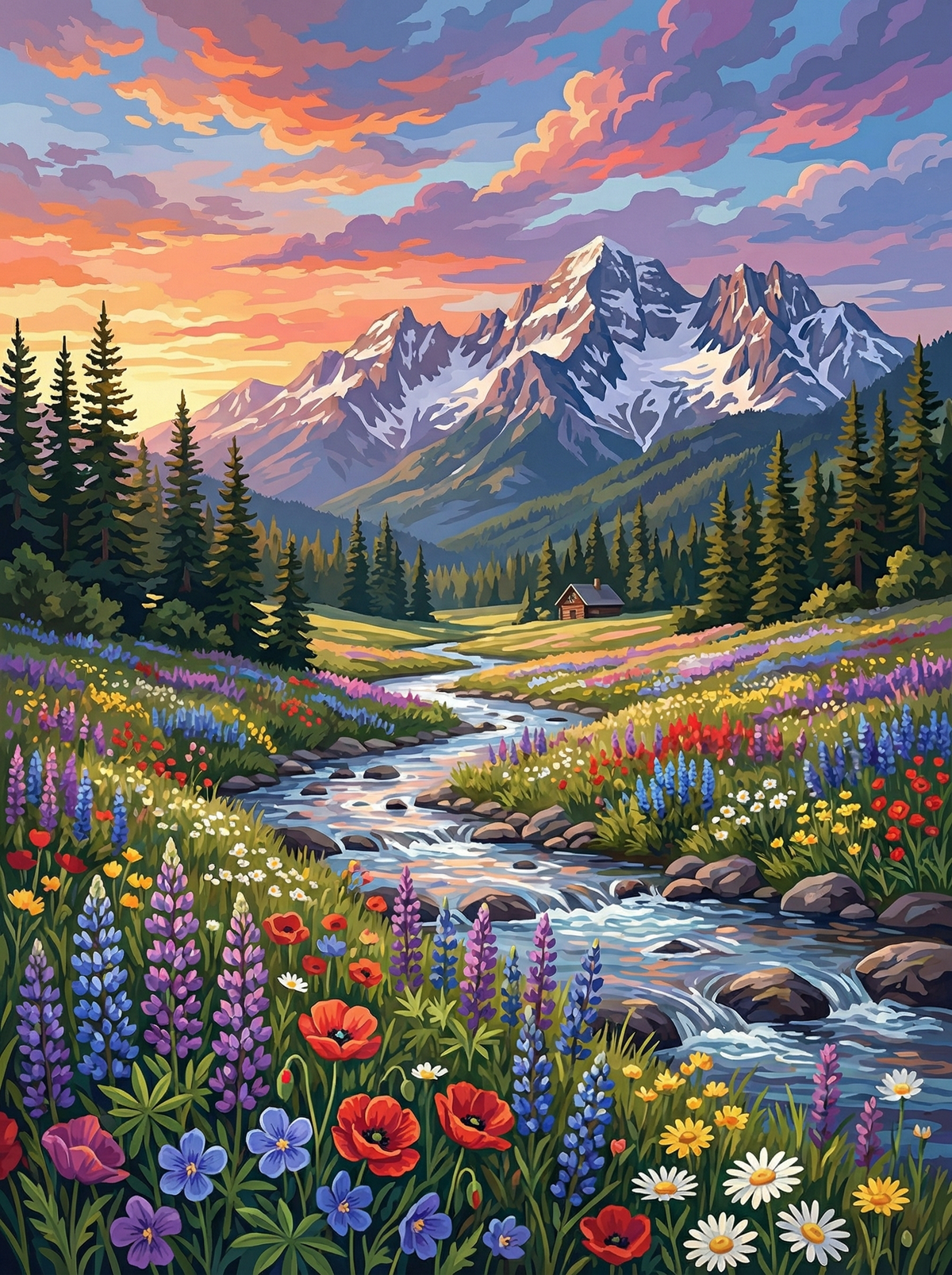 Alpine Meadow River Glow (120 Colours)