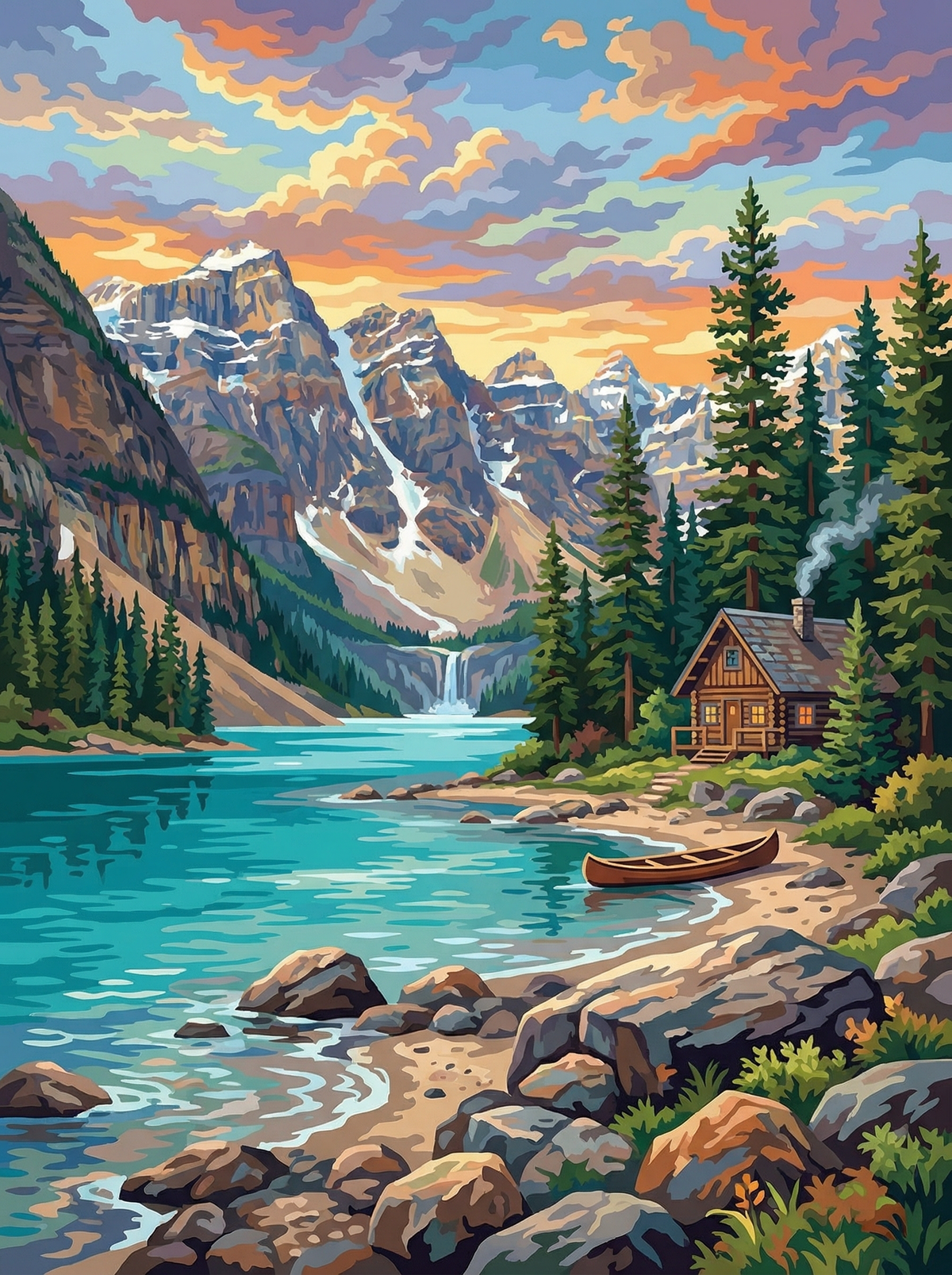 Turquoise Lake Cabin Escape (120 Colours)