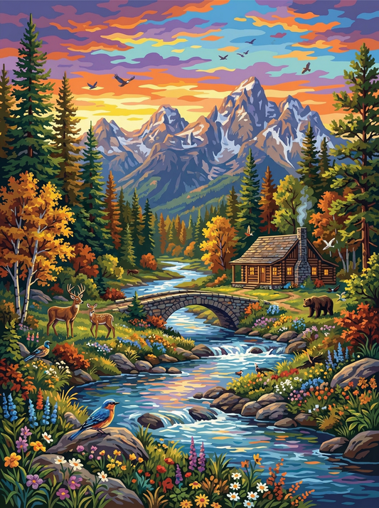 Wildlife River Cabin Escape (80 Colours)
