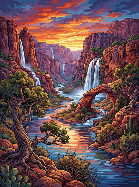 Canyon Waterfall Golden Glow (80 Colours)