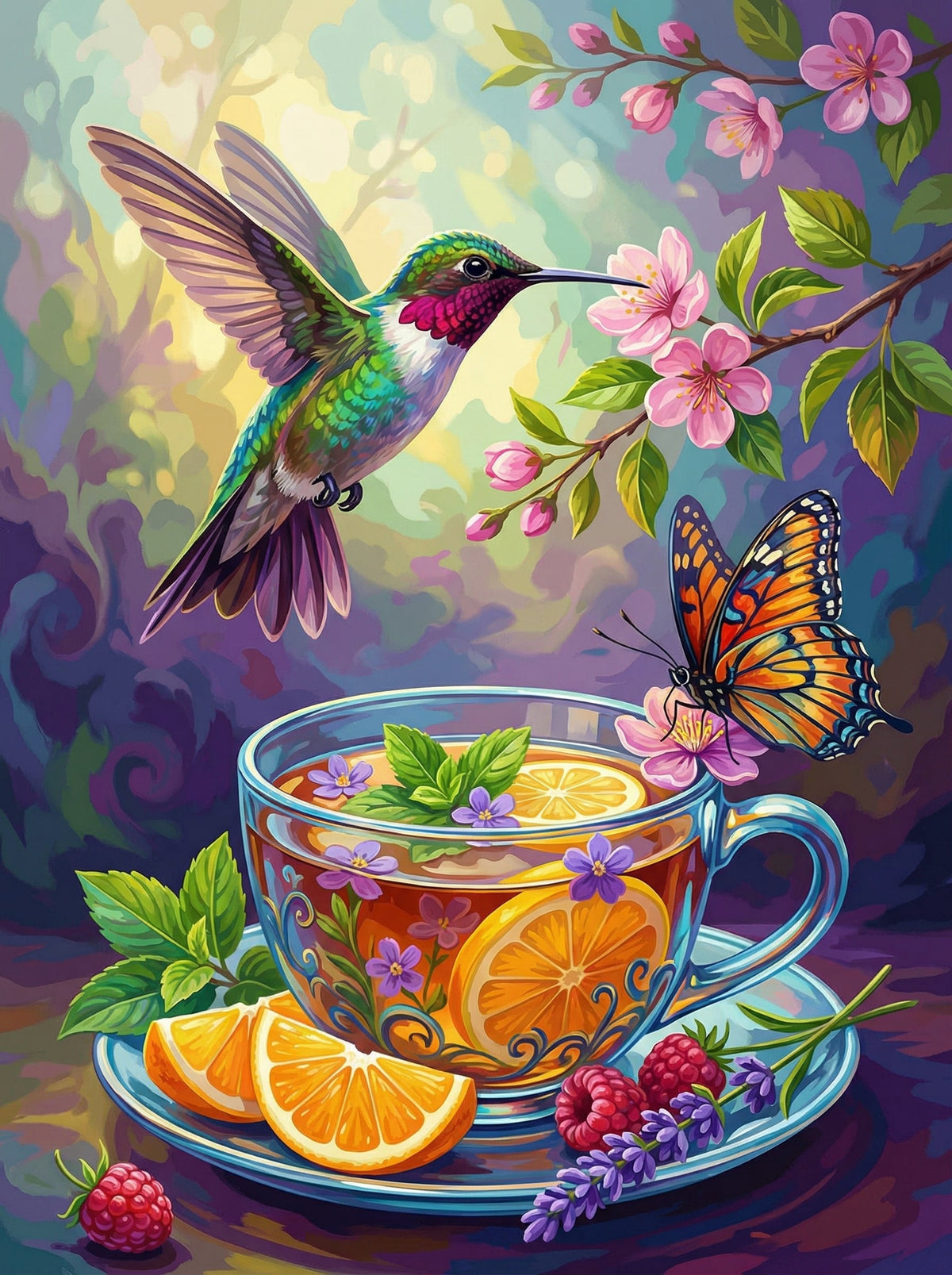 Hummingbirds And Hibiscus (120 Colours)