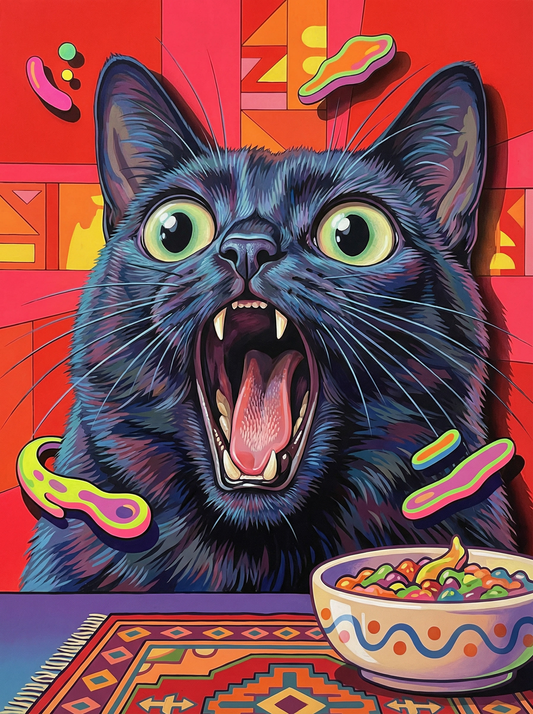 Hungry Cat Cereal Bowl (80 Colours)