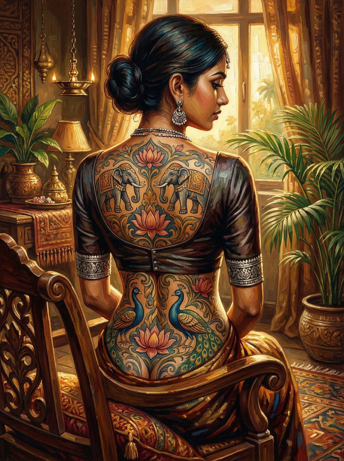 Lankan Elephant Tattoo Chair (80 Colours)