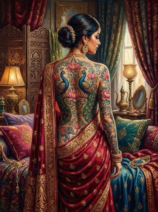 Indian Peacock Tattoo Boudoir (80 Colours)