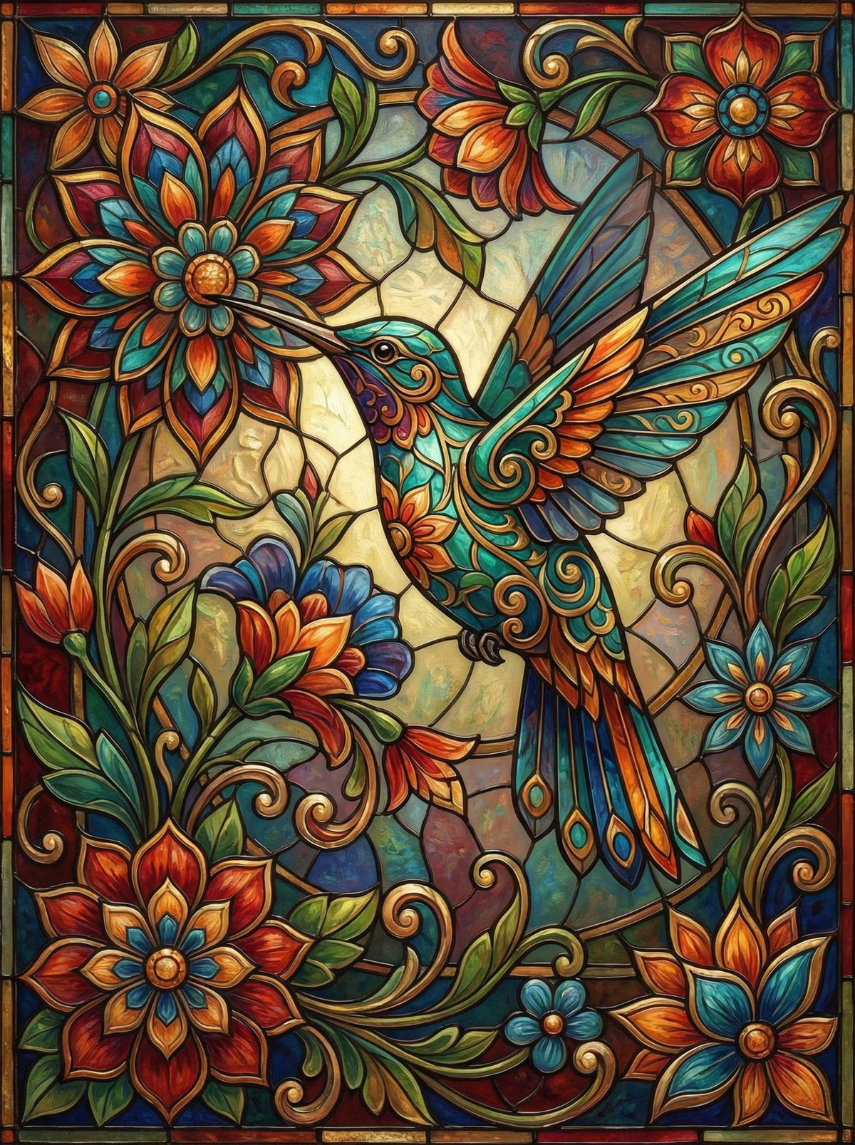 Stained Glass Hummingbird Blooms (120 Colours)