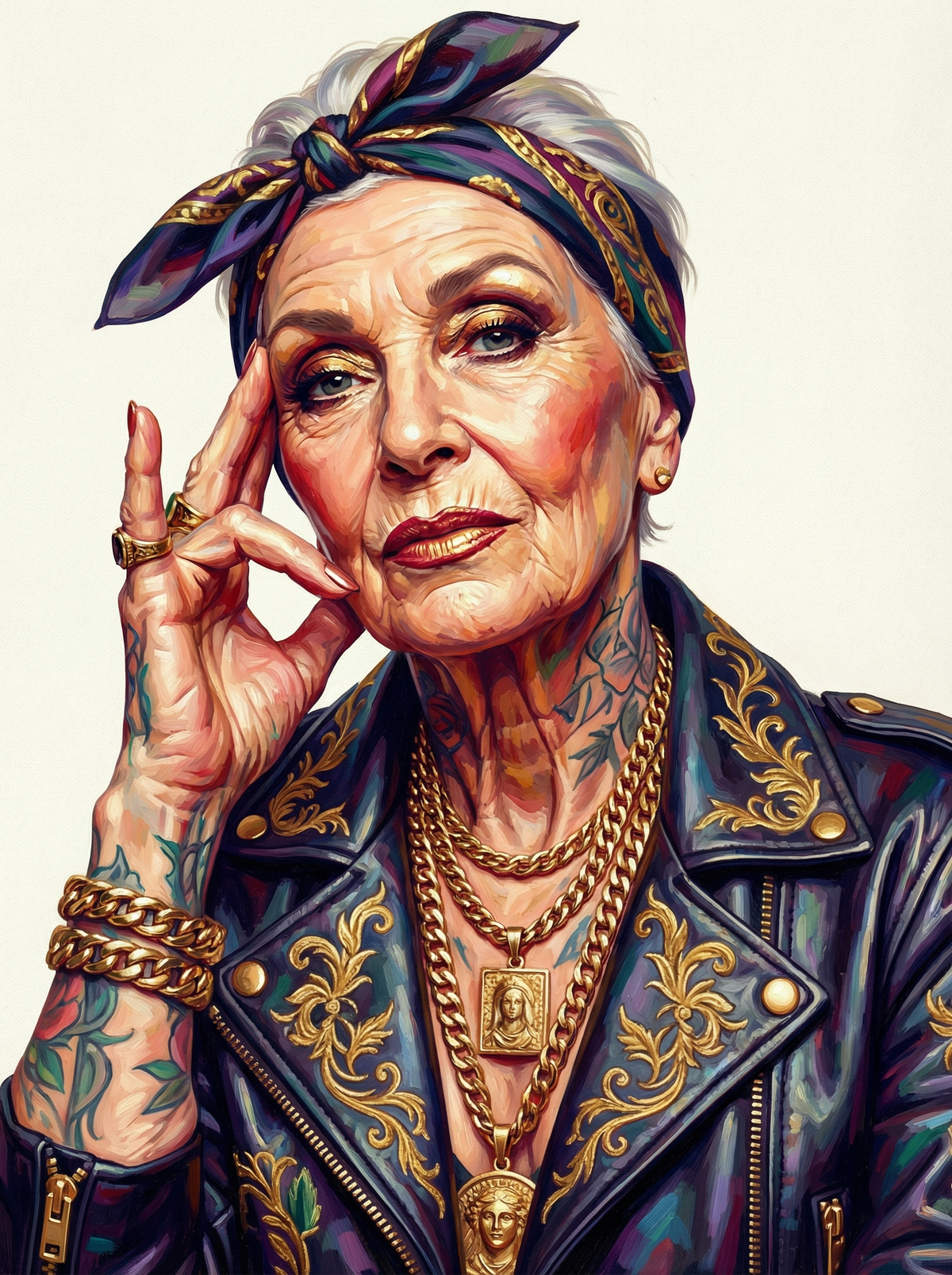 Leather Jacket Cool Pose (80 Colours)