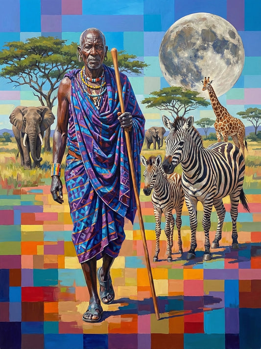 Maasai Elder Safari Mosaic (80 Colours)