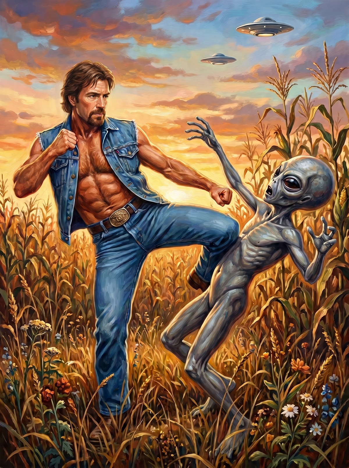 Man Kicking Alien (120 Colours)