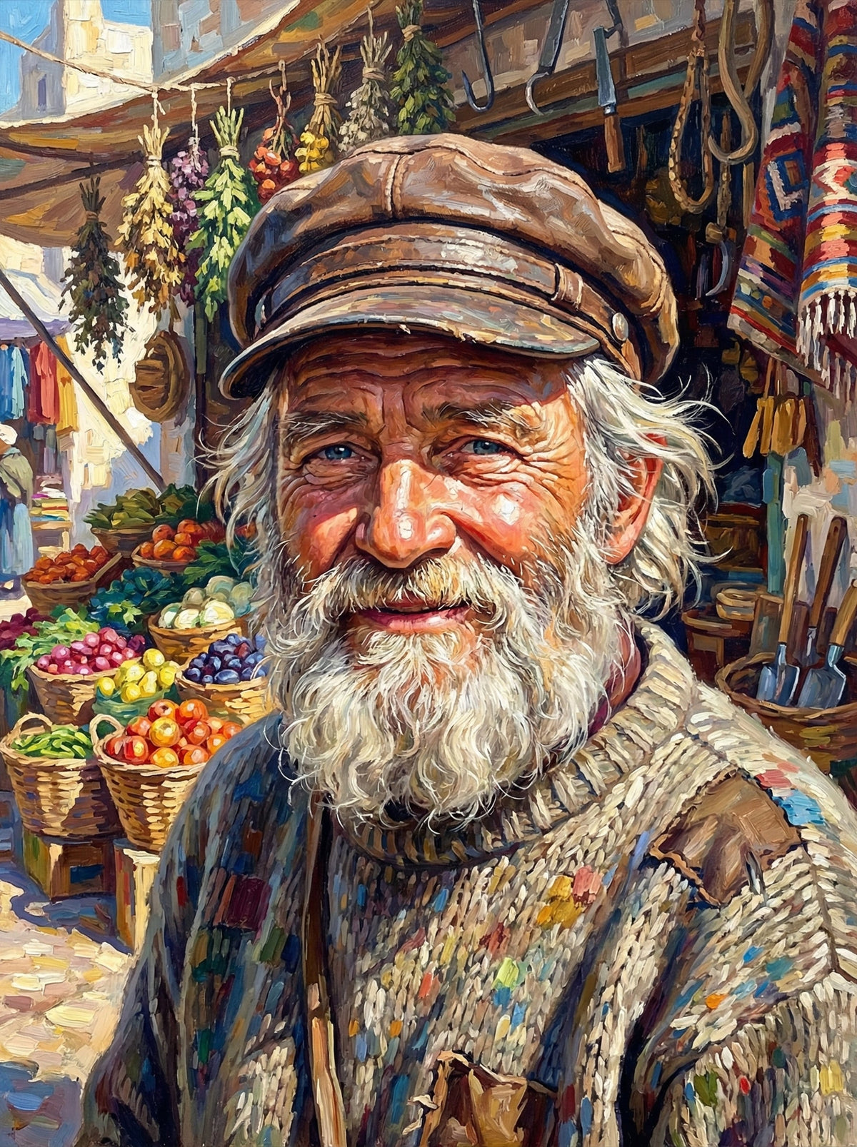 Market Vendor With Baskets (120 Colours)