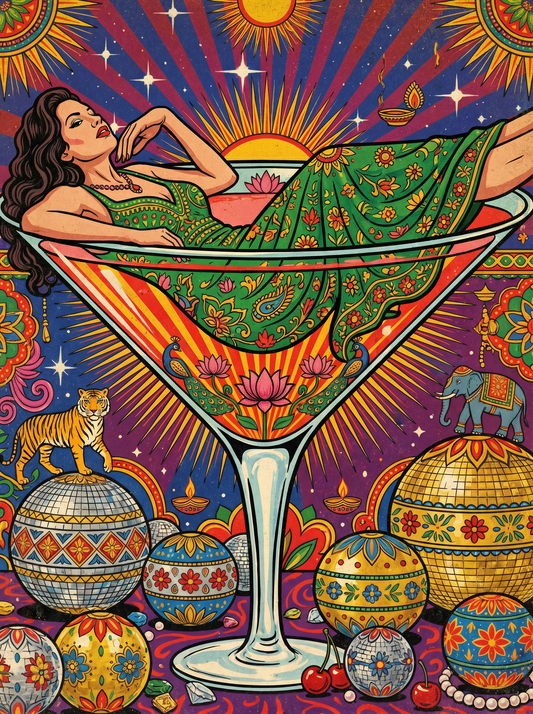 Martini Glass Woman (80 Colours)