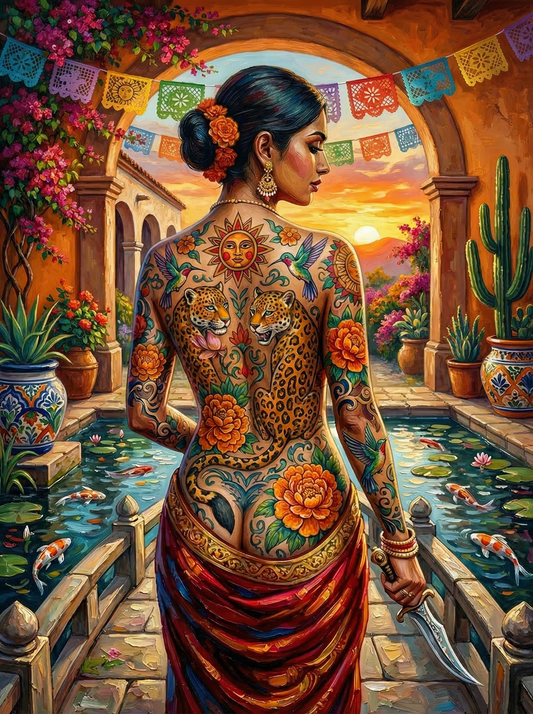 Mexican Jaguar Tattoo Woman (120 Colours)