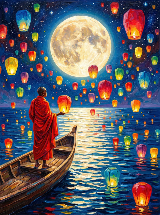 Monk Under Full Moon (80 Colours)