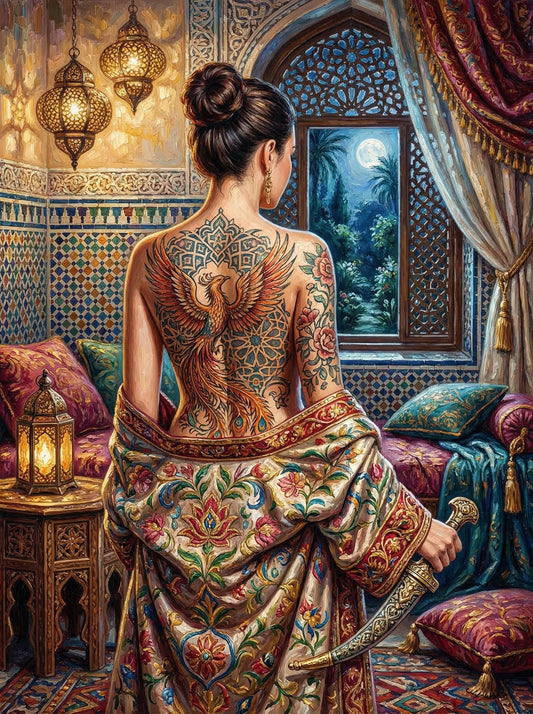 Moroccan Phoenix Tattoo Woman (120 Colours)