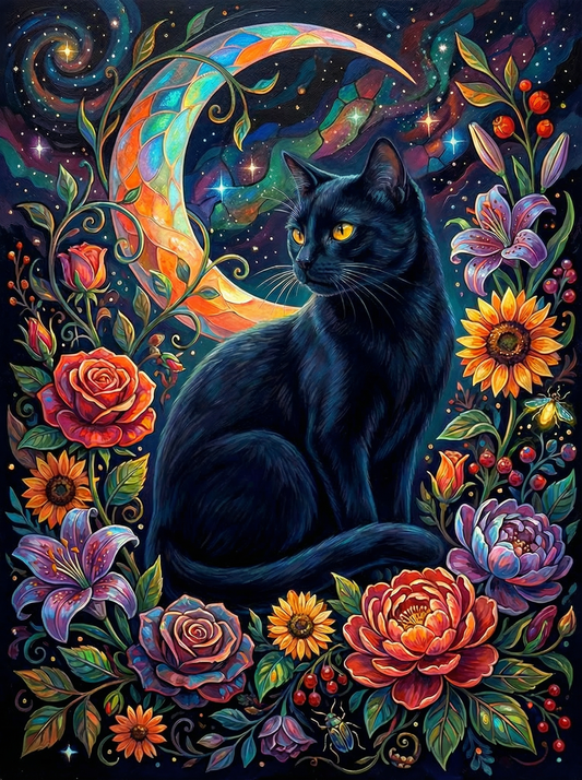 Mystical Black Cat Moon (80 Colours)