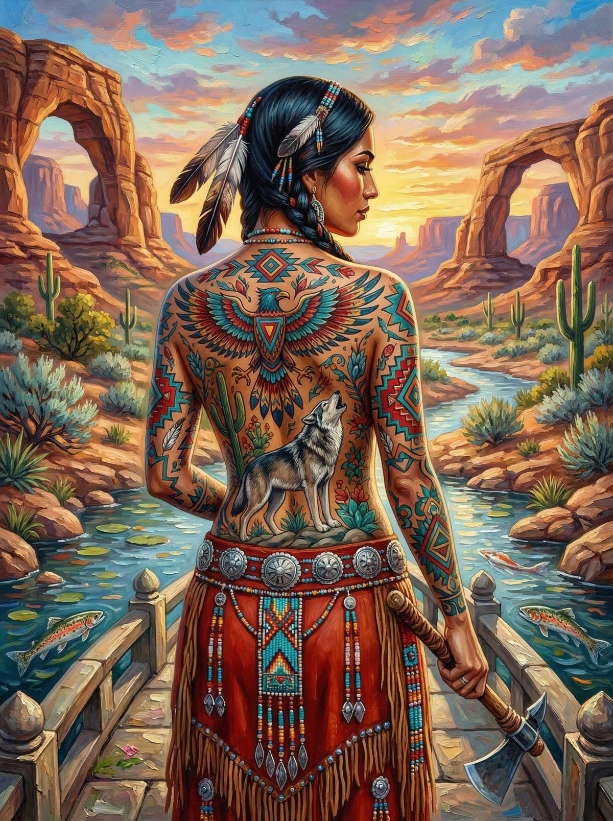 Native Eagle Tattoo Desert (120 Colours)