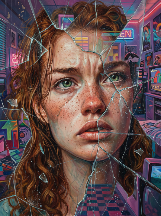 Neon Cyberpunk Woman (80 Colours)