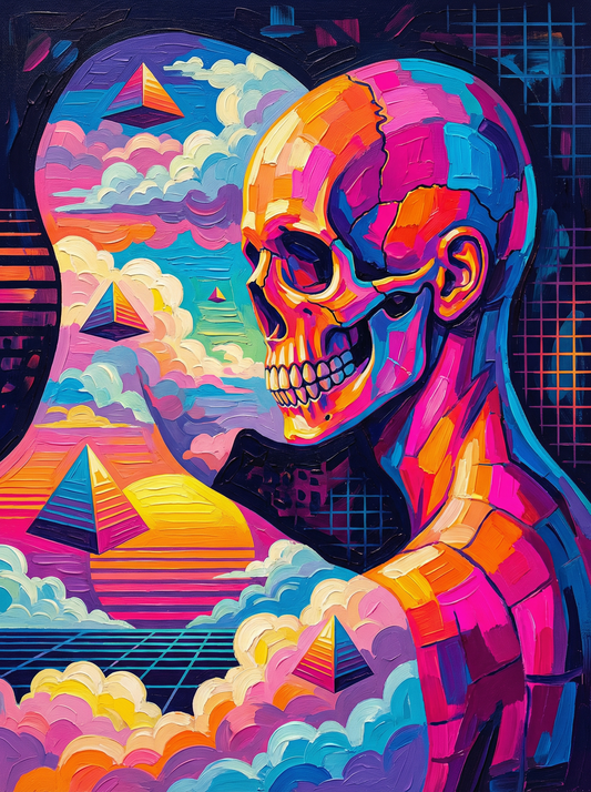Neon Skull Surreal Landscape (80 Colours)