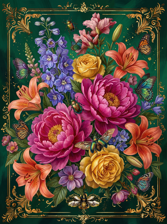 Ornate Floral Bouquet (80 Colours)