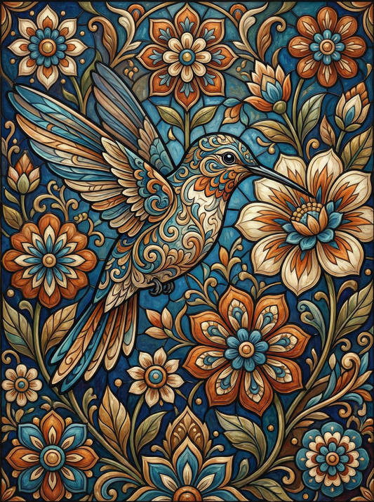 Ornate Hummingbird Floral (80 Colours)