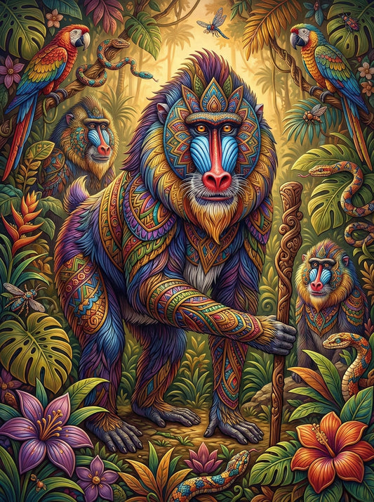 Ornate Mandrill Jungle (120 Colours)
