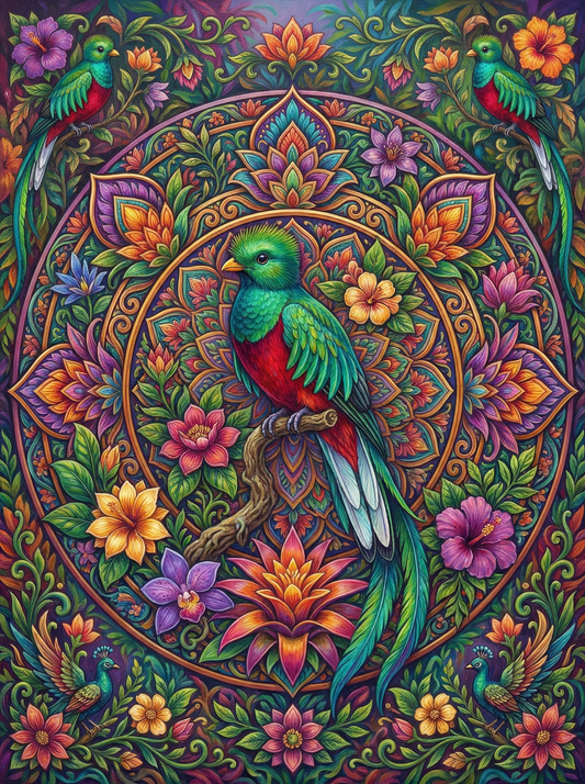 Ornate Parrot Mandala (80 Colours)