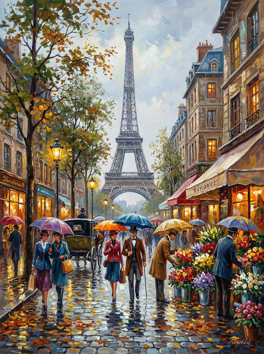 Paris Rainy Day Street (120 Colours)