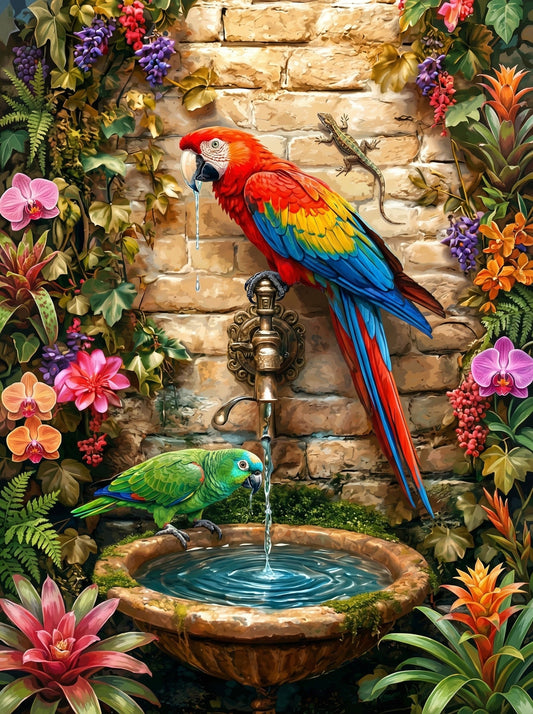 Parrot Water Fountain Garden (80 Colours)