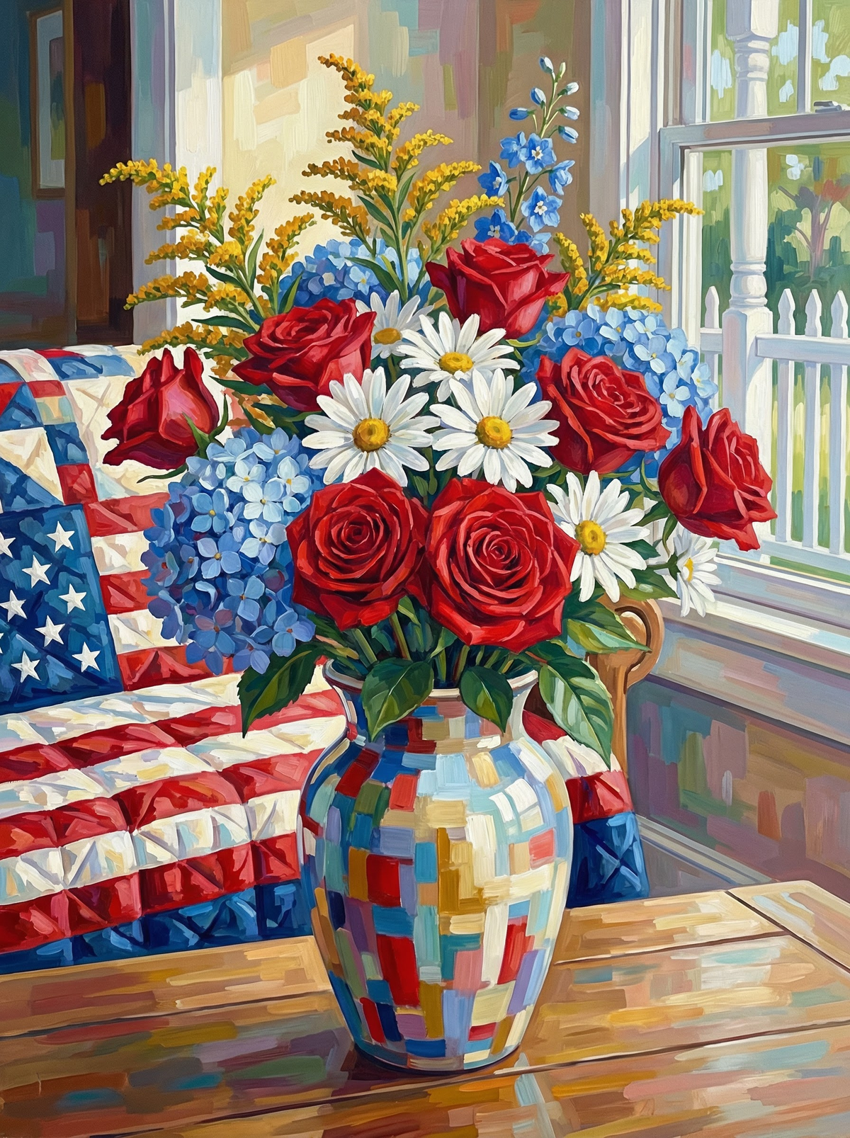 Patriotic Patchwork Pitcher (80 Colours)