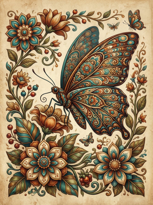 Patterned Butterfly Florals (80 Colours)