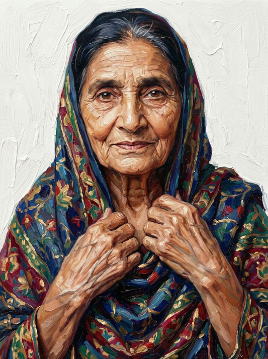 Peaceful Elder Woman Hands (80 Colours)