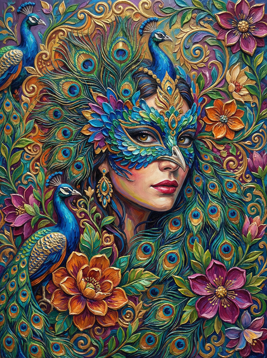 Peacock Mask Woman (80 Colours)