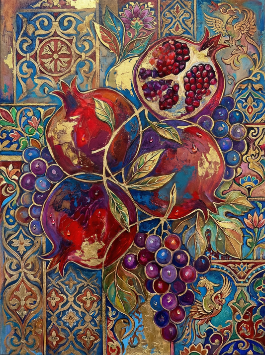 Pomegranate Grape Still Life (80 Colours)