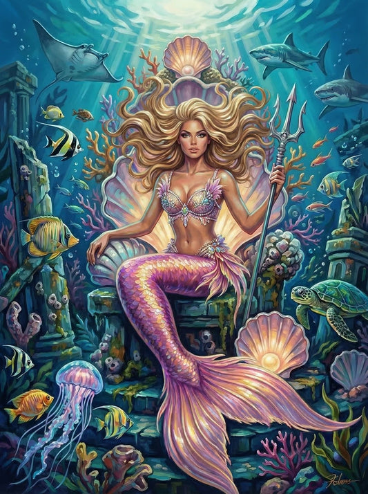 Radiant Mermaid With Shell Crown (80 Colours)