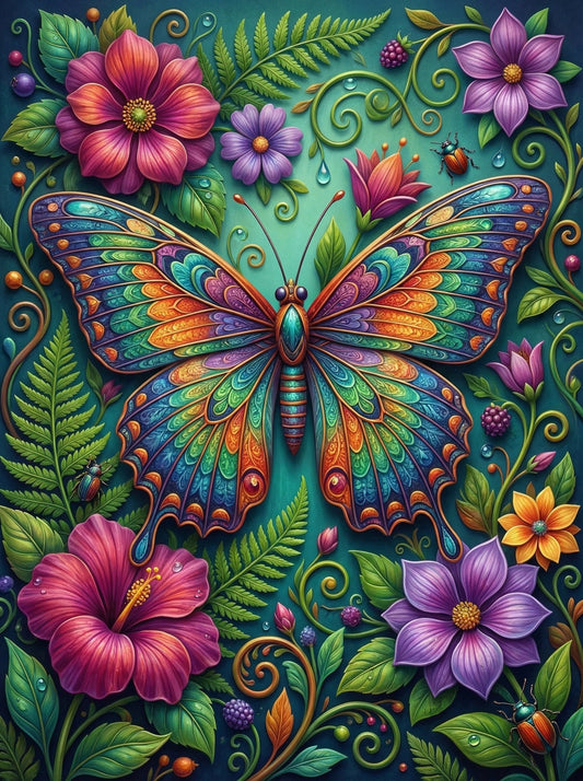 Rainbow Butterfly Floral (120 Colours)