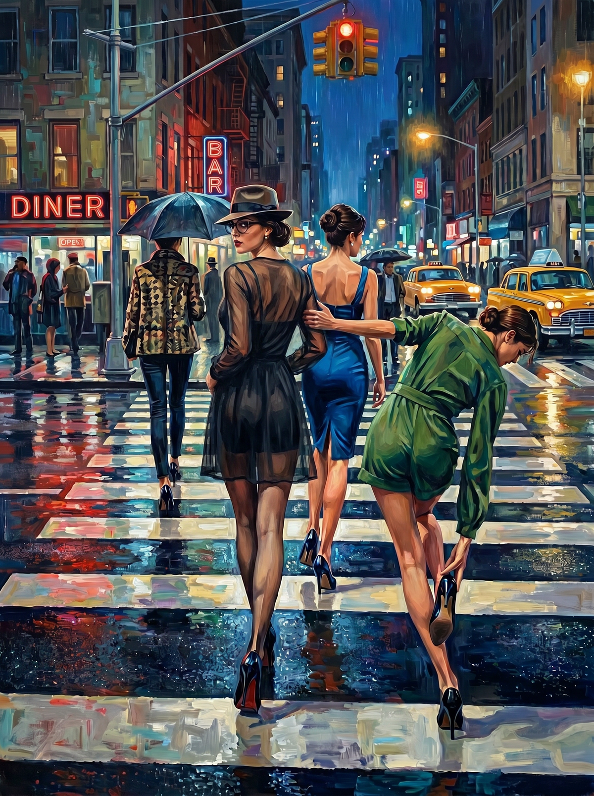 Rainy Night City Crossing (120 Colours)