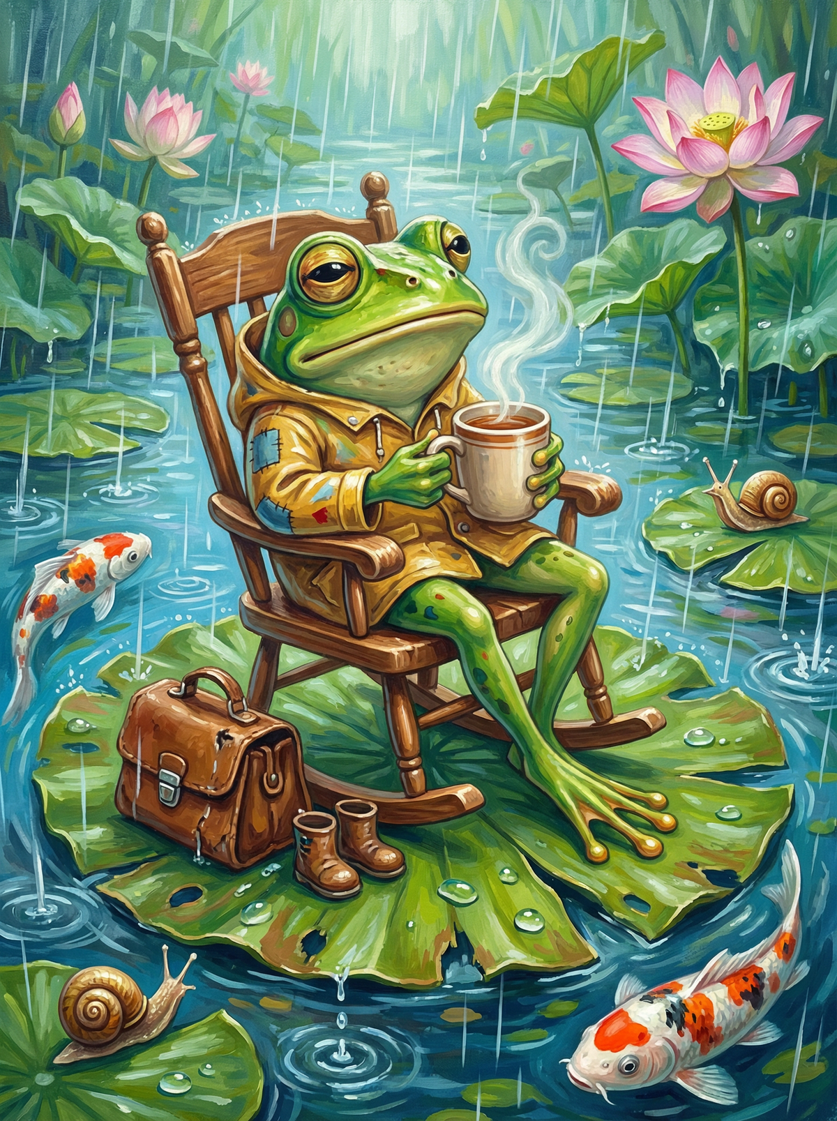 Rainy Reading Frog Lotus (120 Colours)