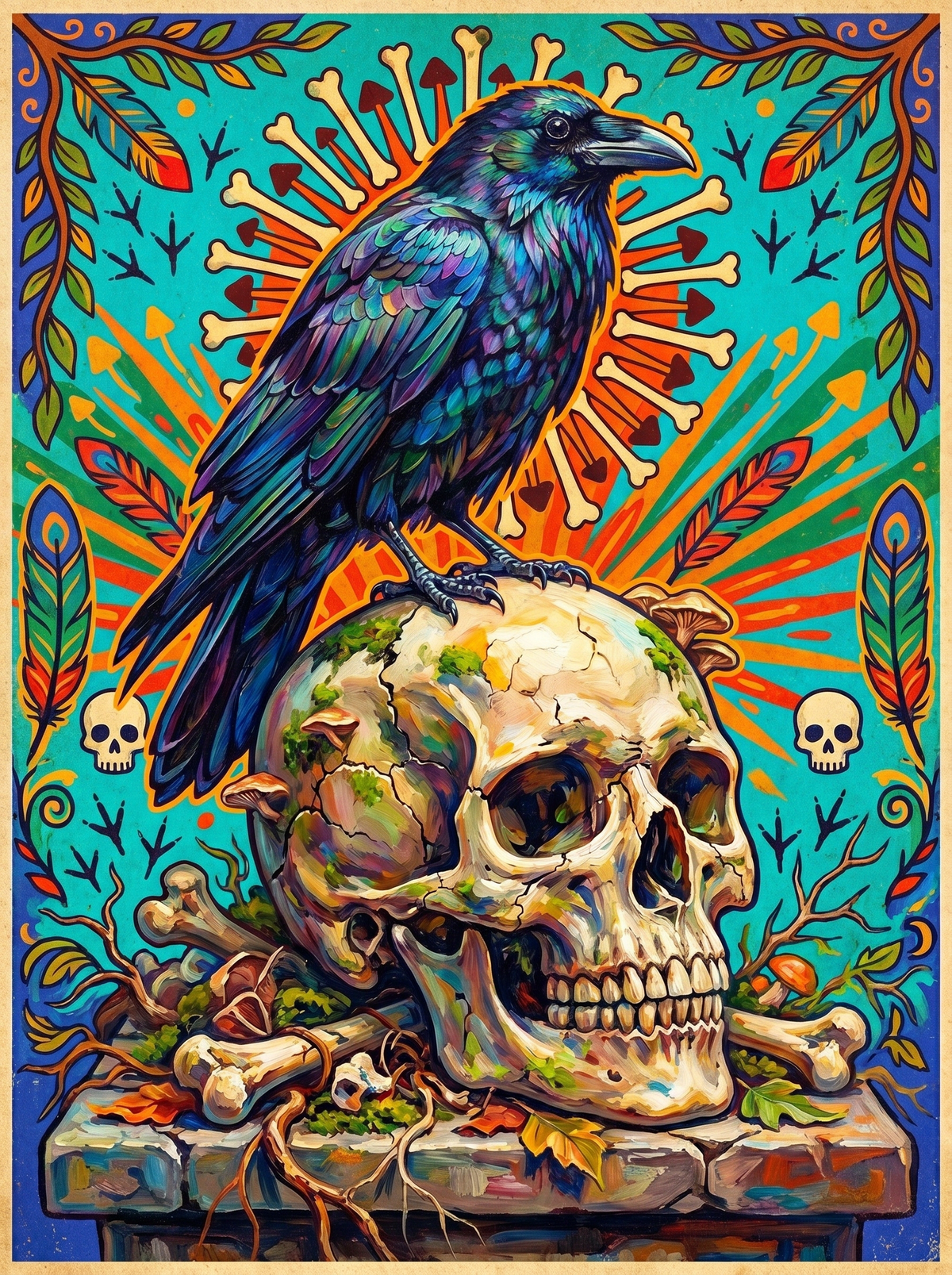 Raven And Skull (80 Colours)