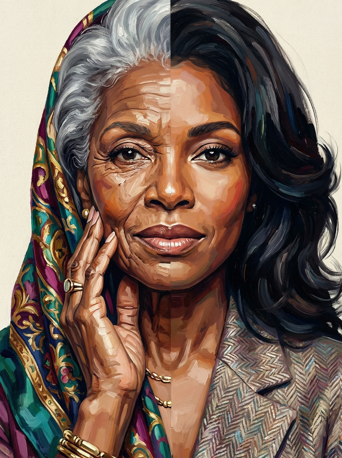 Reflective Headwrap Portrait (120 Colours)